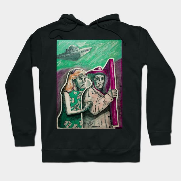 Saint-Tropez UFO Alien Invasion III Hoodie by Edward Schtrudel